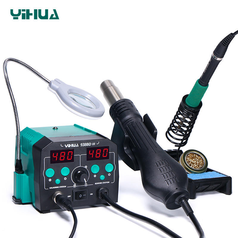 YIHUA 938BD-III 775W 2 in 1 T1 - Hot Air Rework Station T12 review and price
