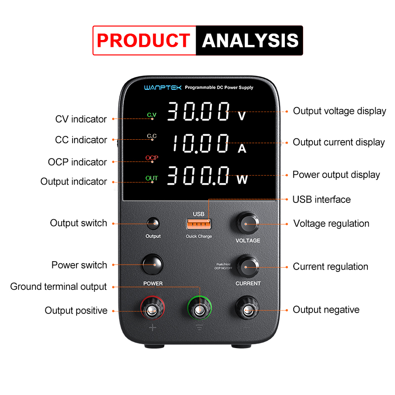 Wanptek Programmable DC Power  - Programmable Dc Power Supply 30V 10A review and price
