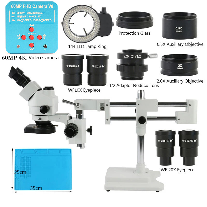 3.5X 90X 180X Simul-Focus Doub - Stereo Trinocular Microscope Pcb review and price